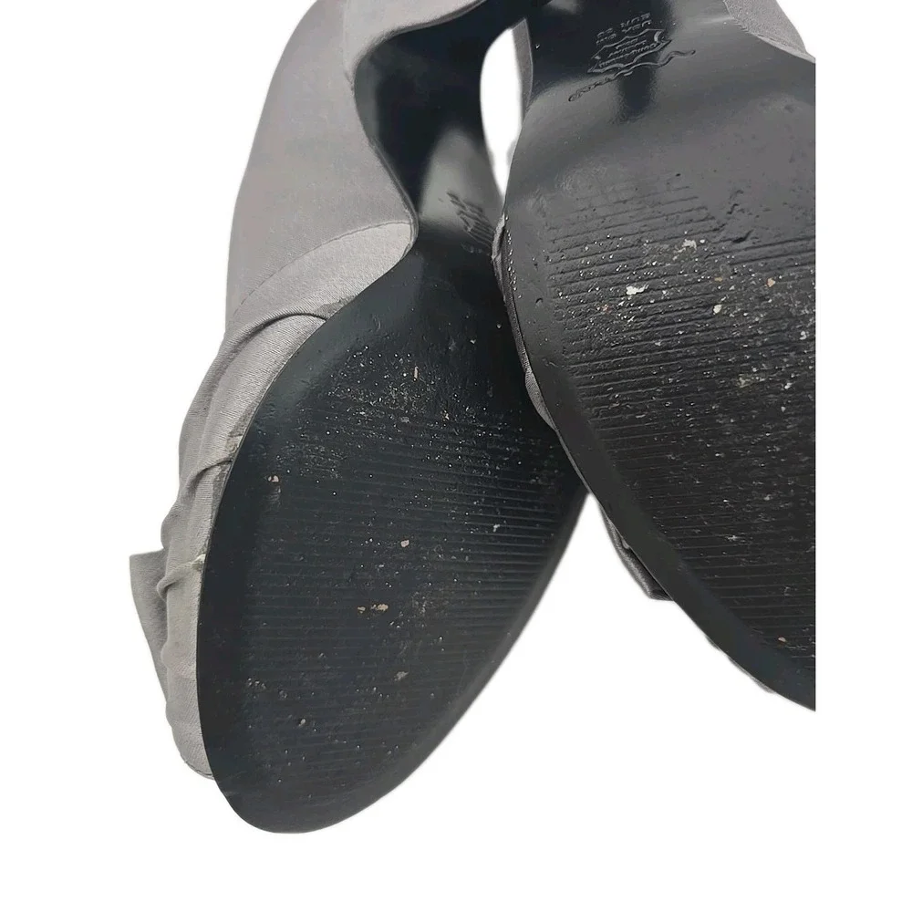 Nina Gray‎ Satin Bow Peep Toe Heels Size 8 Formal Evening Pumps